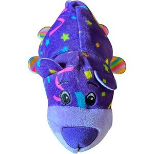 flip a zoo 2‎ in 1 plush 8" purple confetti dog/ black brown dog